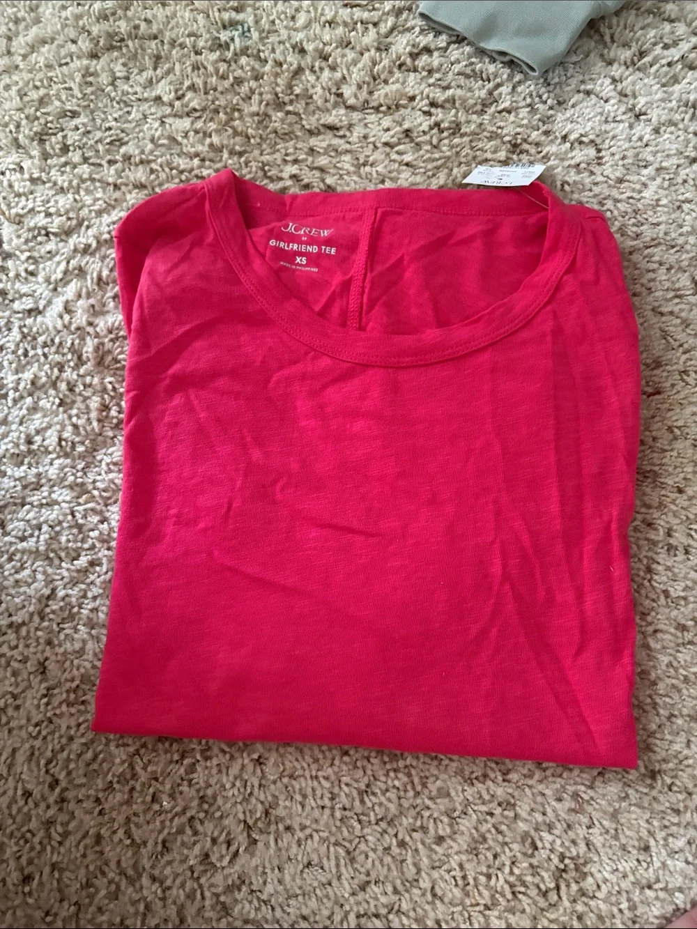 J. Crew Girlfriend Tee in Hot Pink